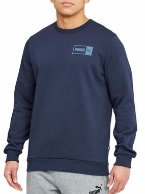 Puma Men's Navy Fleece Crew Sweater sz L